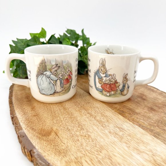 Wedgwood Beatrix Potter Peter Rabbit Children’s Ceramic Mugs (Set of 2) - Picture 1 of 15